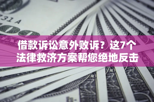 北京借款诉讼意外败诉？这7个法律救济方案帮您绝地反击！