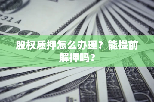 北京股权质押怎么办理？能提前解押吗？